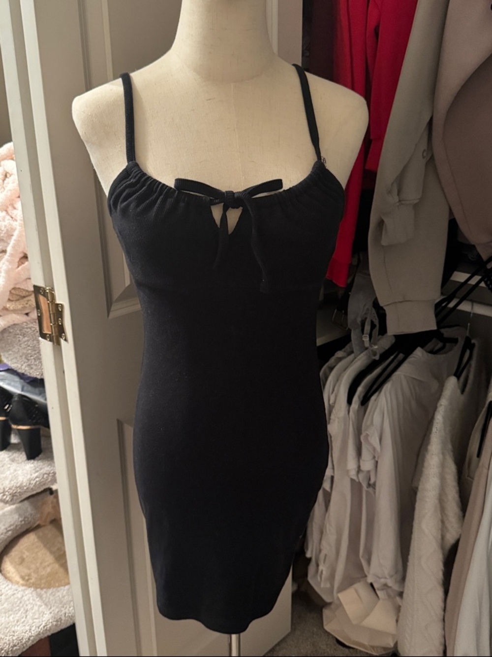 Forever 21 Black Mini Dress with Front Tie